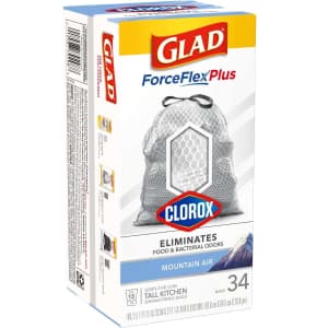 Glad Force Flex Plus 13-Gallon Tall Kitchen Drawstring Bags 34-Pack for $7.99 for members in cart Glad Force Flex Plus 13-Gallon Tall Kitchen Drawstring Bags 34-Pack for $7.99 for members in cart