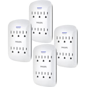 Philips 6-Outlet Extender Surge Protector 4-Pack for $32