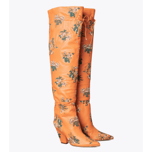 Tory Burch Women's Lila Embroidered Over-The-Knee Scrunch Boots for $289