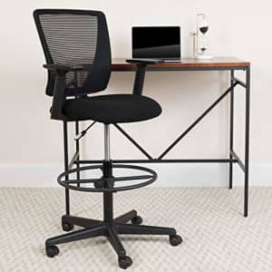Flash Furniture Ergonomic Mid-Back Mesh Drafting Chair with Black Fabric Seat, Adjustable Foot Ring for $213