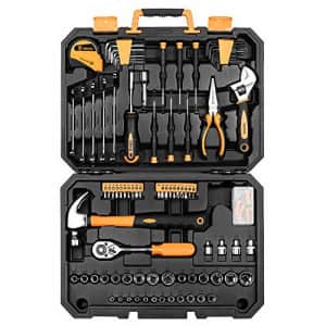 DEKOPRO 128 Piece Tool Set-General Household Hand Tool Kit, Auto Repair Tool Set, with Plastic for $36