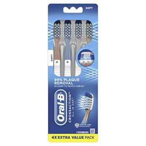 Oral-B CrossAction All In One Manual Toothbrush, Soft, 4 count for $5 Oral-B CrossAction All In One Manual Toothbrush, Soft, 4 count for $5