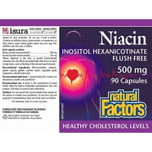 Natural Factors - Vitamin B3 No Flush Niacin 500mg, Supports Cholesterol Metabolism, 90 Capsules for $14 Natural Factors - Vitamin B3 No Flush Niacin 500mg, Supports Cholesterol Metabolism, 90 Capsules for $14
