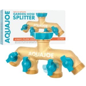 Aqua Joe Solid Brass 4-Connection Garden Hose Splitter for $11