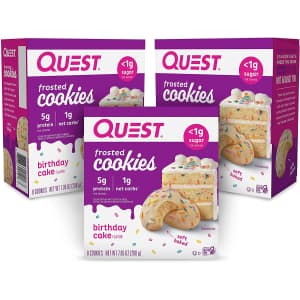 Quest Nutrition Birthday Cake Frosted Cookies 24-Pack for $20