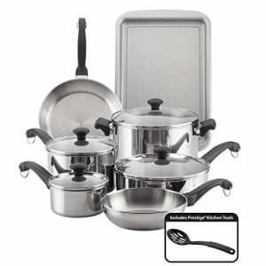 Farberware Classic Traditional Stainless Steel Cookware Pots and Pans Set, 12 Piece for $149