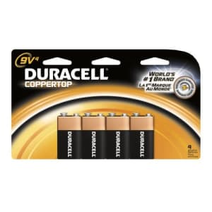 Duracell Coppertop 9-Volt Batteries, 4-Count (Pack of 2) for $50
