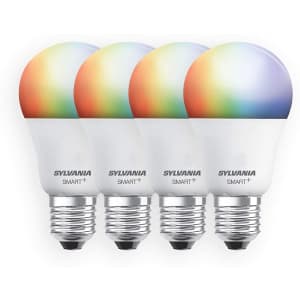 Sylvania Smart+ Wi-Fi Full Color Dimmable A19 LED Light Bulb 4-Pack for $35 Sylvania Smart+ Wi-Fi Full Color Dimmable A19 LED Light Bulb 4-Pack for $35