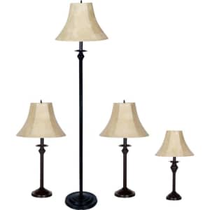 Better Homes and Gardens Traditional 4-Piece Table and Floor Lamp Set for $55