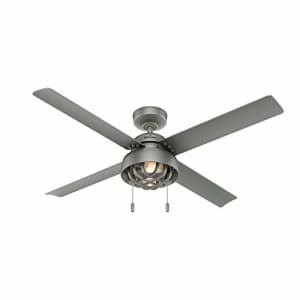Hunter Fan Hunter Spring Mill Indoor / Outdoor Ceiling Fan with LED Lights and Pull Chain Control, 52", Matte for $160