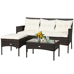 Costway 3-Piece Patio Furniture Sectional Set for $235 Costway 3-Piece Patio Furniture Sectional Set for $235