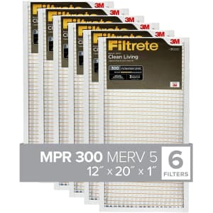 Filtrete Basic Dust Clean Living Filter 6-Pack for $26