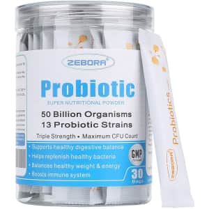 Zebora 30-Packets Probiotic Super-Nutritional Powder for $6.49 w/ Prime via Sub & Save