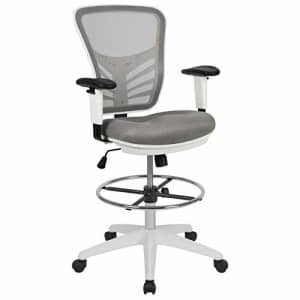 Flash Furniture Mid-Back Light Gray Mesh Ergonomic Drafting Chair with Adjustable Chrome Foot Ring, for $196 Flash Furniture Mid-Back Light Gray Mesh Ergonomic Drafting Chair with Adjustable Chrome Foot Ring, for $196