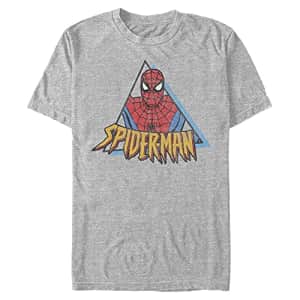 Marvel Men's Universe Spiderman Triangle T-Shirt, Athletic Heather, 3X-Large for $10