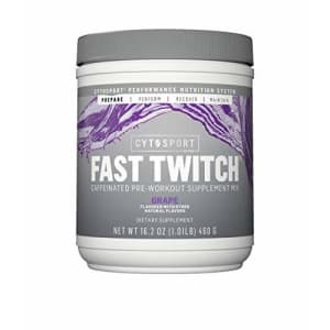 CYTOSPORT Cytosport Fast Twitch, Caffeinated Pre-Workout Supplement Mix, Grape, 1.01lb Cannister, for $23 CYTOSPORT Cytosport Fast Twitch, Caffeinated Pre-Workout Supplement Mix, Grape, 1.01lb Cannister, for $23