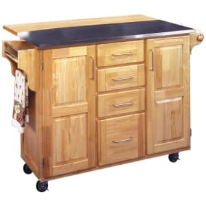 Home Styles General Line Stainless Steel-Top Kitchen Cart w/ Breakfast Bar for $405 Home Styles General Line Stainless Steel-Top Kitchen Cart w/ Breakfast Bar for $405