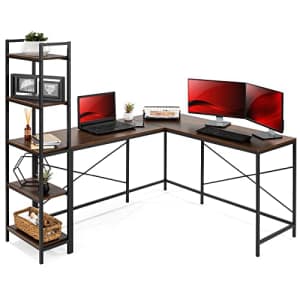 Best Choice Products L-Shaped Corner Computer Desk, Large Study Workstation Furniture for $180