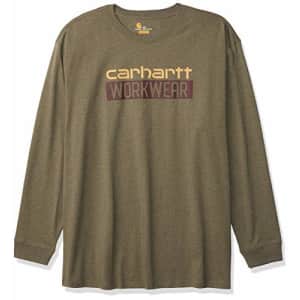 Carhartt Men's Petite Relaxed Fit Heavyweight Long-Sleeve Workwear Graphic T-Shirt, Winter Moss for $12 Carhartt Men's Petite Relaxed Fit Heavyweight Long-Sleeve Workwear Graphic T-Shirt, Winter Moss for $12