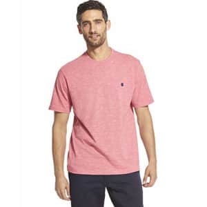 IZOD Men's Saltwater Short Sleeve Solid Slub T-Shirt, Rapture Rose, Small for $8