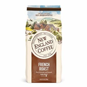 New England Coffee French Roast, Dark Roast Ground Coffee, 10 Ounce (1 Count) Bag for $25