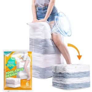 Taili Jumbo Cube Vacuum Storage Bag 6-Pack for $28 Taili Jumbo Cube Vacuum Storage Bag 6-Pack for $28