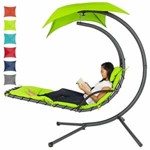 Best Choice Products Outdoor Hanging Curved Chaise Lounge Chair Swing for Backyard, Patio w/ for $252 Best Choice Products Outdoor Hanging Curved Chaise Lounge Chair Swing for Backyard, Patio w/ for $252