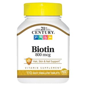 21st Century Biotin Tablets, 800 mcg, 110 Count (Pack of 3) for $9 21st Century Biotin Tablets, 800 mcg, 110 Count (Pack of 3) for $9