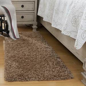 Ottomanson Collection Solid Shag Rug, 2' x 5', Beige for $27