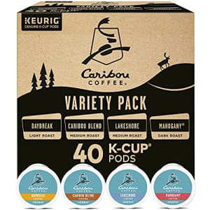 Keurig Caribou Coffee Favorites Variety Pack, Single-Serve Coffee K-Cup Pods Sampler, 40 Count for $28