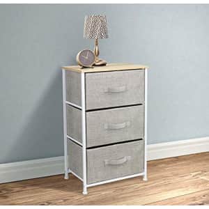 Sorbus Nightstand with 3 Drawers - Bedside Furniture & Accent End Table Storage Tower for Home, for $45