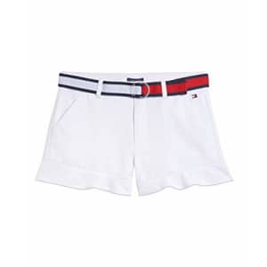 Tommy Hilfiger Girls' Twill Shorts, Ruffle White, 10 for $24
