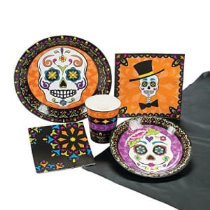 Fun Express Day of the Dead Party Kit Tableware for 8 Guests (57 total pieces) Halloween Dia de Muertos Party for $13 Fun Express Day of the Dead Party Kit Tableware for 8 Guests (57 total pieces) Halloween Dia de Muertos Party for $13