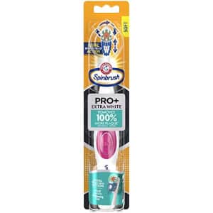 ARM & HAMMER Spinbrush PRO+ Extra White Battery-Operated Toothbrush Spinbrush Battery Powered for $9
