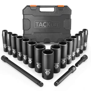 Tacklife 18-Piece 1/2" Drive Deep Impact Socket Set for $20 Tacklife 18-Piece 1/2" Drive Deep Impact Socket Set for $20