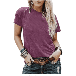 Huange Women's Crew Neck T-Shirt for $12 Huange Women's Crew Neck T-Shirt for $12