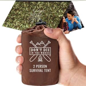 Don't Die In The Woods 2-Person Ultralight Survival Tent for $16 Don't Die In The Woods 2-Person Ultralight Survival Tent for $16