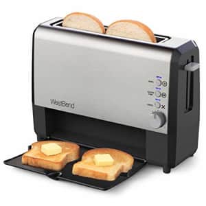 West Bend 77222 Toaster 2 Slice QuikServe Wide Slot Slide Through with Bagel and Gluten-Free for $54