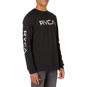 RVCA Men's Graphic Long Sleeve Crew Neck Tee Shirt, Big L/S/Black, Small for $21