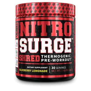 Jacked Factory NITROSURGE Shred Pre Workout Supplement - Energy Booster, Instant Strength Gains, Sharp Focus, for $19