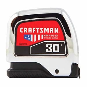 CRAFTSMAN Tape Measure, Chrome, 30-Foot (CMHT37370S) for $15