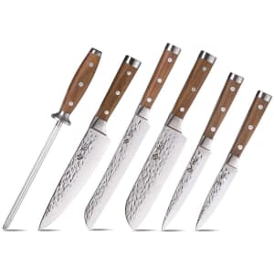 BGT 6-Piece Japanese Damascus Steel Knife Set for $120