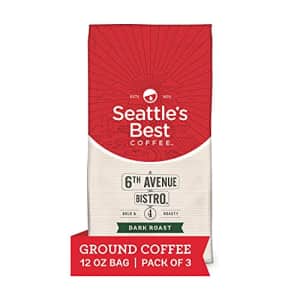 Seattle's Best Coffee 6th Avenue Bistro Dark Roast Ground Coffee | 12 Ounce Bags (Pack of 3) for $16