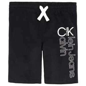 Calvin Klein Boys' Big Logo Waistband Sweat Short, Vertical Black 22, 8 for $16