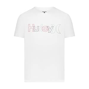 Hurley Men's One and Only Logo T-Shirt, White/Multi, Small for $13