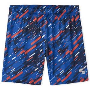The Children's Place Boys' Printed Active Shorts, Quench Blue, S (5/6) for $7