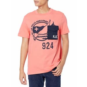 Nautica Jeans Co. Men's Graphic Pocket T-Shirt, Sugar Coral, XX-Large for $25