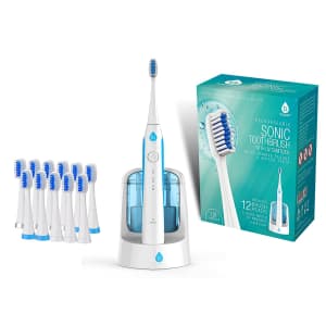 Pursonic Sonic SmartSeries Rechargeable Toothbrush w/ 12 Brush Heads for $40