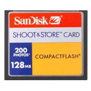Sandisk 128MB Shoot and Store Cf Card for $19 Sandisk 128MB Shoot and Store Cf Card for $19