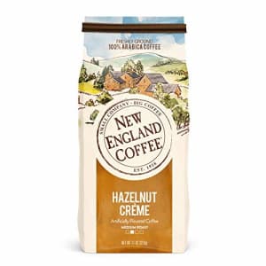 New England Coffee Hazelnut Creme, Medium Roast Ground Coffee, 11 Ounce (1 Count) Bag for $8